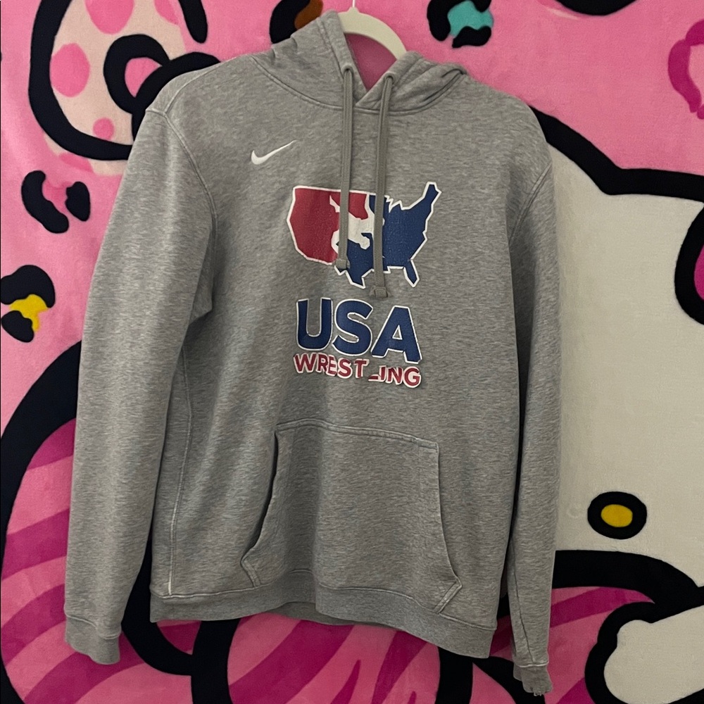 Nike Gray USA Wrestling Hoodie
